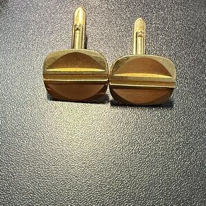 Macy's Gold and Tan Cuff Links